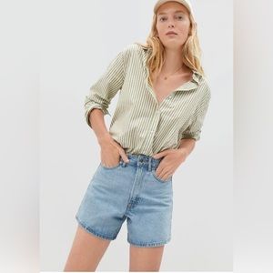 Pale blue denim shorts